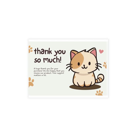 Cat Thank You Postcard 200 Pack Bundle Perfect for Cat Lovers - Picture 1 of 6